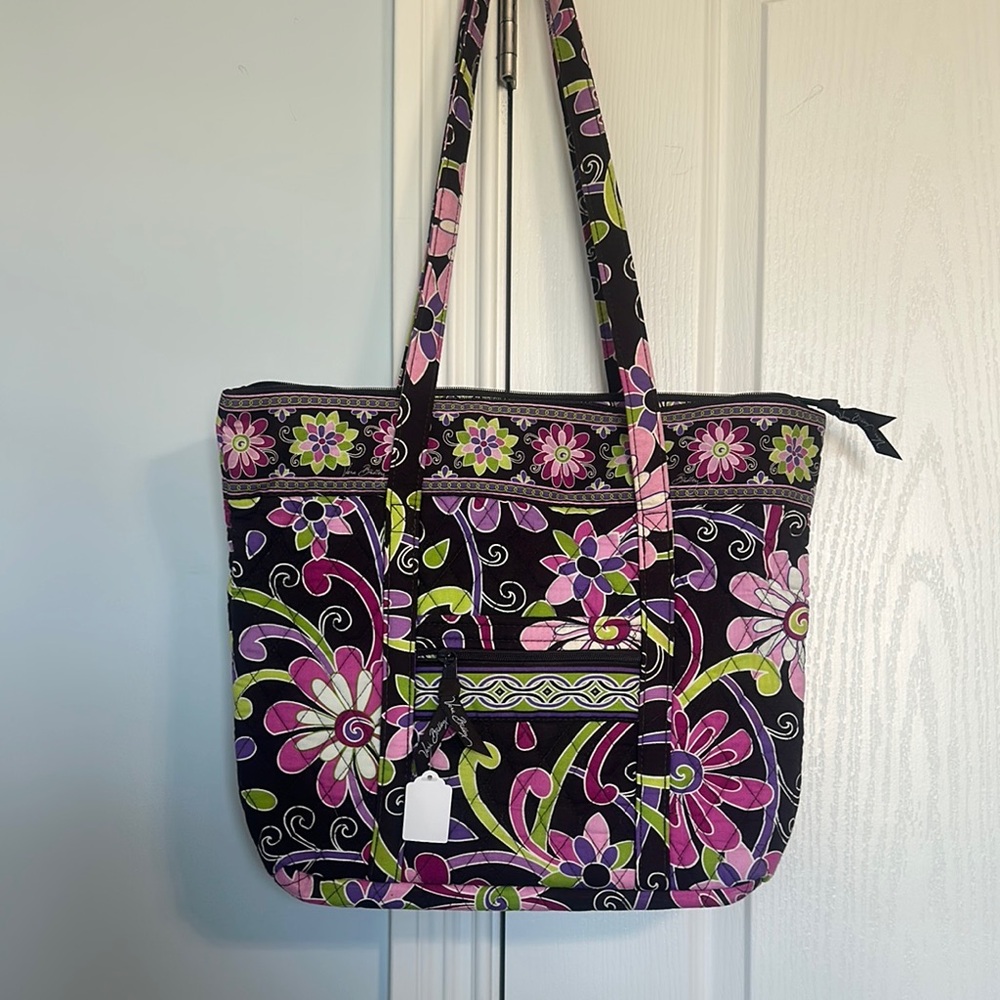 Vera Bradley Pink and Black Quilted Floral Tote
